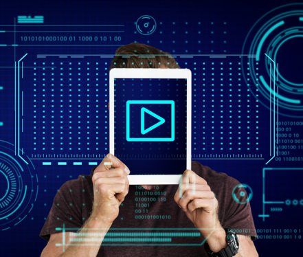 Play Button Media Player Podcast Graphic