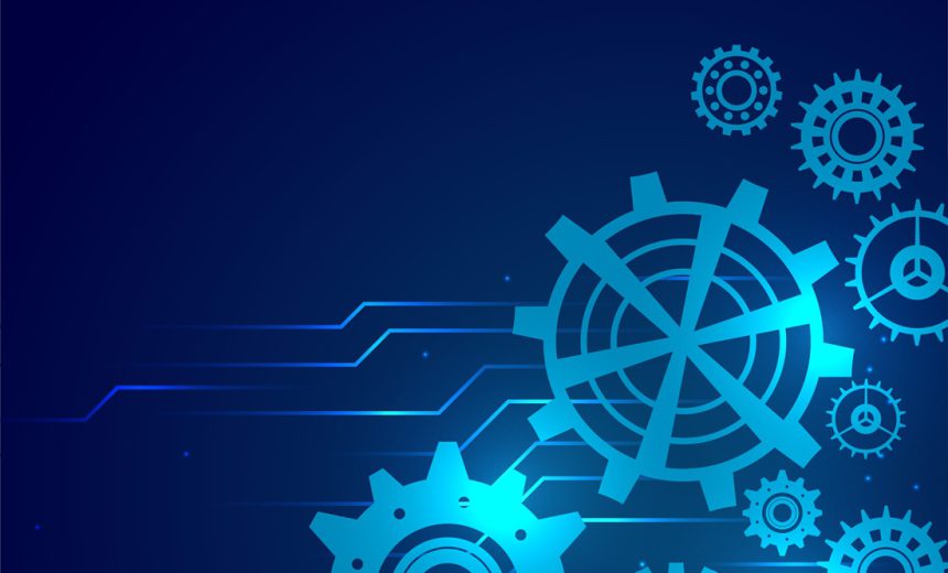 technology gear wheel motion background with text space technology gear wheel motion background with text space vector